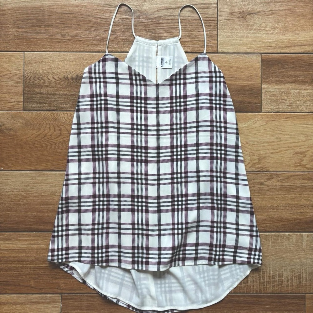 Express Plaid Halter Tank Top